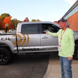 Past winner with truck