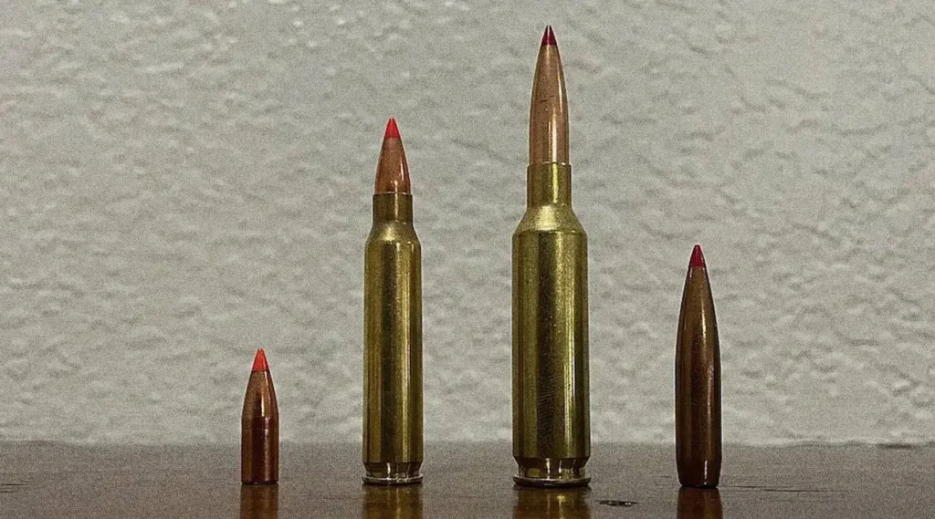 Picture of 223 vs 6.5 creedmoor ammo and bullet
