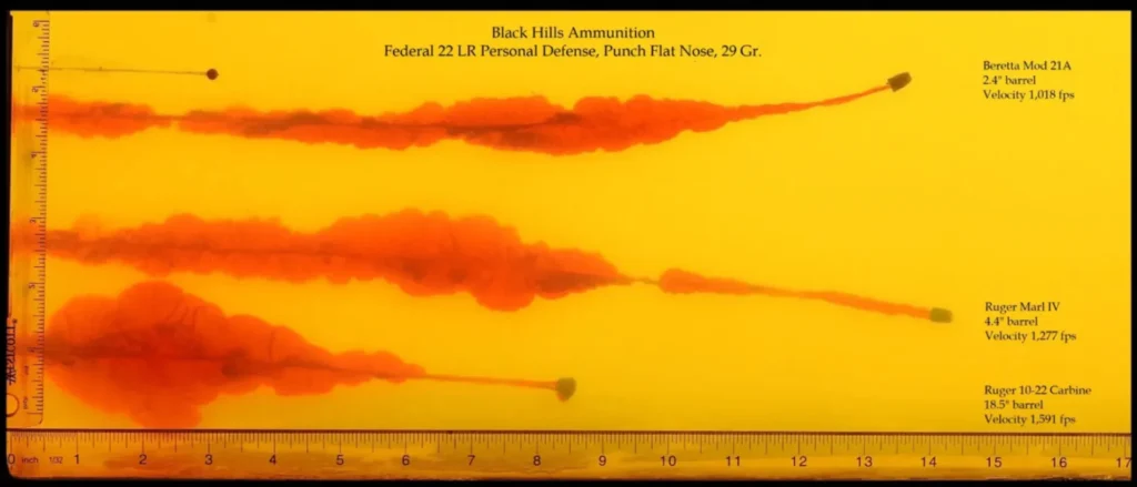 ballistics gel test 22lr ammo black hills ammo 