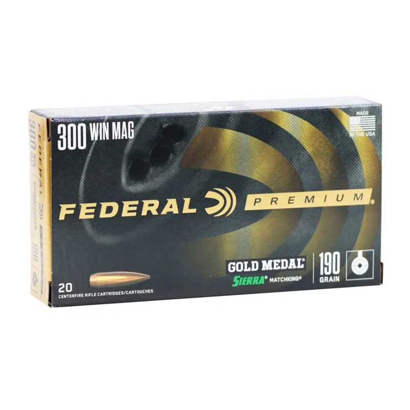 Federal Gold Medal 300 Win Mag 190 Grain Sierra MatchKing – GM300WM
