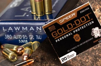 picture of 9mm ammo vs 380 in an artistic fashion speer lawmna and speer gold dot models shown