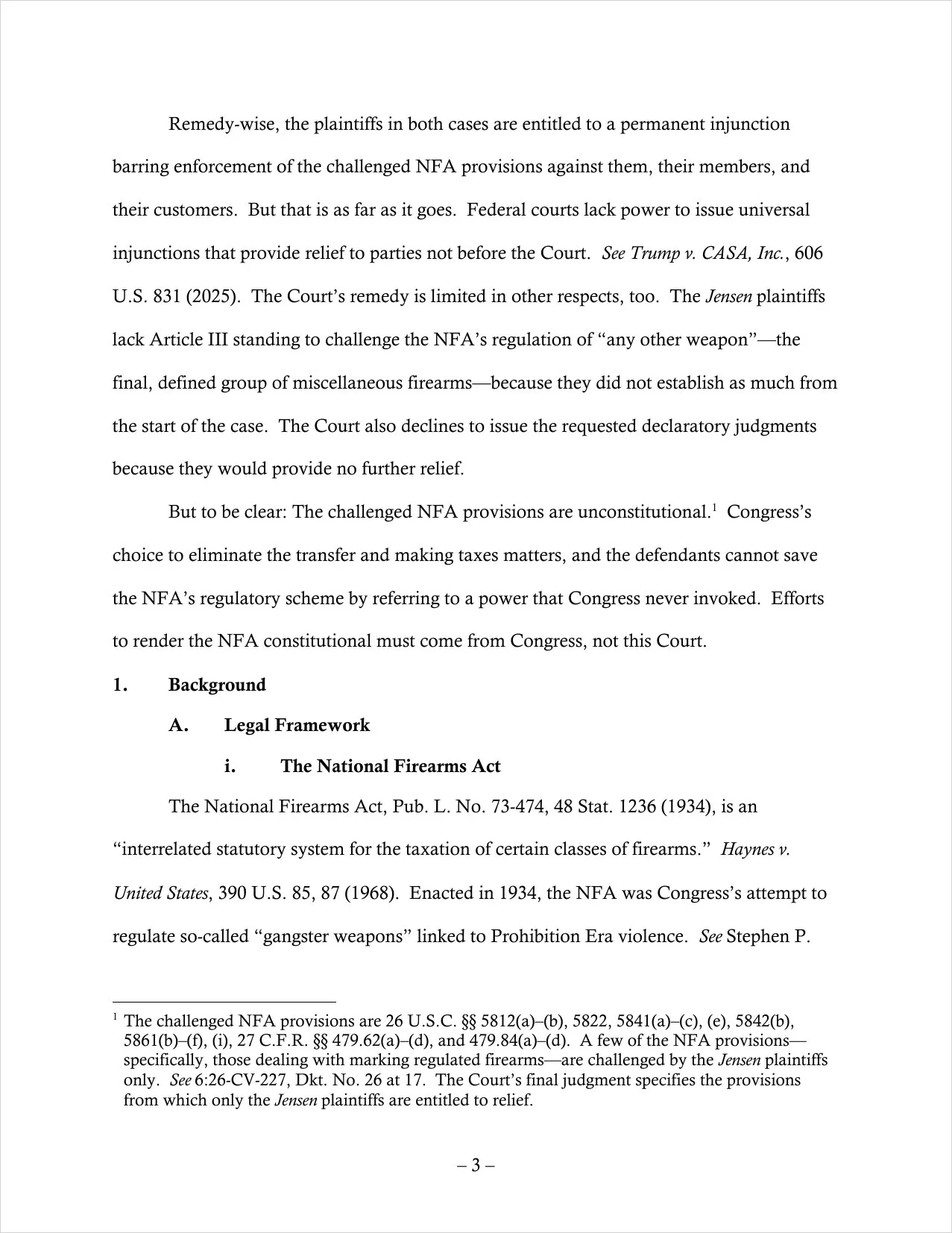 Page 3 of the opinion: party-specific injunction, not a universal order